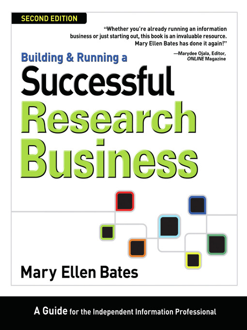 Title details for Building & Running a Successful Research Business by Mary Ellen Bates - Available